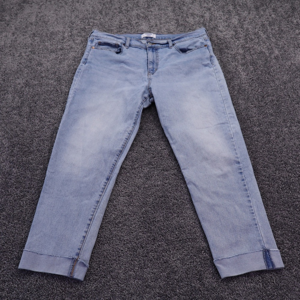 Denizen From Levis Boyfriend Jeans Womens 12 Light Blue Denim Cuffed Hem